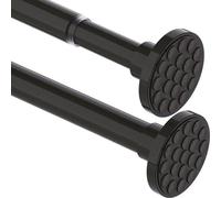 Ibenzoa® Barre de douche extensible, 85–220 cm, noire, sans perçage – résistante à la rouille, extrémités antidérapantes et ressort puissant, pour salle de bain et chambre