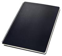 Ibenzoa® Bloc-notes spirale A4 quadrillé – Carnet de notes à couverture rigide noire, 160 pages (80 g/m²), couleur chamois, reliure spirale, personnalisable