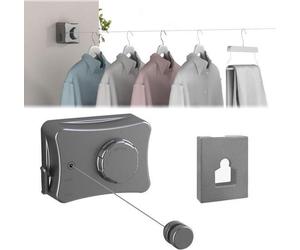 Ibenzoa® Cintre à linge pliable avec noyau en acier, 5,1 m – pliable, crochets en acier inoxydable réglables, grande capacité de charge, idéal pour balcon, jardin et buanderie