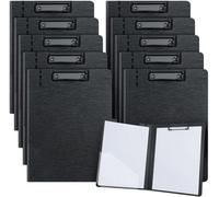 Ibenzoa® : Classeur à clip en plastique rigide A4, avec pochette pliable, dimensions 48,4 x 32 cm, pince métallique pour 80 à 100 feuilles, idéal pour l'école, le bureau et le travail