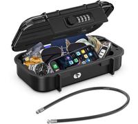 Ibenzoa® Coffre-fort de voyage portable – résistant aux éclaboussures (ABS), code numérique à 4 chiffres (10 000 combinaisons), câble en acier amovible de 50 cm, dimensions : 23,5 x 13,5 x 5,8 cm