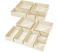 Ibenzoa® : Coffret de 12 organisateurs pliables pour tiroirs et armoires, en feutre/carton, comprenant : 4 pièces de 30x30x9 cm, 4 pièces de 30x15x9 cm, et 4 pièces de 15x15x9 cm – idéaux pour organis