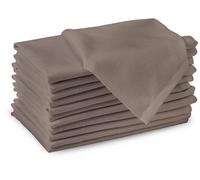 Ibenzoa® : Coffret de 12 serviettes de table en 100% coton, 43 x 43 cm, 180 g/m² – couleur unie beige, réutilisables et absorbantes