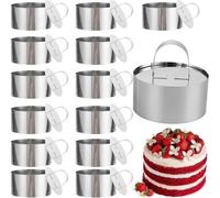 Ibenzoa® : Coffret de 14 emporte-pièces pour desserts en acier inoxydable, diamètre 8 cm, hauteur 4 cm, avec poignée et couvercle. Ces emporte-pièces multifonctionnels sont idéaux pour la pâtisserie e