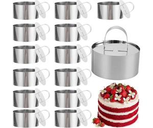 Ibenzoa® : Coffret de 14 emporte-pièces pour desserts en acier inoxydable, diamètre 8 cm, hauteur 4 cm, avec poignée et couvercle. Ces emporte-pièces multifonctionnels sont idéaux pour la pâtisserie e