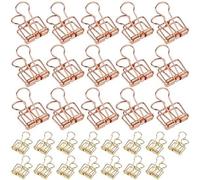 Ibenzoa® : Coffret de 30 agrafeuses longues en acier à ressort – Clips multifonctionnels à longue queue pour le bureau et la maison, en or et en rose gold, dimensions : 19 x 40 mm + 32 x 56 mm