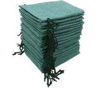 Ibenzoa® : Coffret de 30 sacs cadeaux en lin vert foncé avec cordon de serrage réglable – Sacs réutilisables de qualité supérieure pour l'emballage de cadeaux, les mariages et les événements