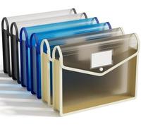 Ibenzoa® : Coffret de 6 pochettes de classement A4, transparentes, en plastique, avec bouton-pression, extensibles jusqu'à 7 cm, capacité jusqu'à 1000 feuilles – Idéal pour le bureau et l'école