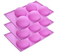 Ibenzoa® : Coffret de moules en silicone pour cuisson – 3 coffrets contenant 5 demi-sphères – qualité alimentaire, dimensions 26,5 x 16,5 x 3 cm, diamètre 7,4 cm, adaptés au four, au micro-ondes, au l