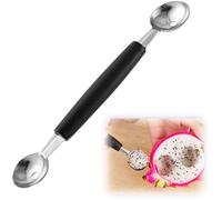 Ibenzoa® : Cuillères à melon et moules à boules pour fruits et légumes en acier inoxydable – Double fonction, manche ovale ergonomique, lavable au lave-vaisselle