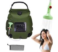 Ibenzoa® Douche solaire 20 L – Douche de camping portable et écologique, avec revêtement en PVC, anti-fuite, incluant une sacoche de rangement