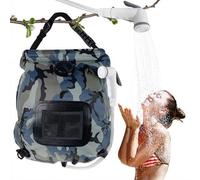 Ibenzoa® – Douche solaire de 20 litres, douche de camping portable pour les activités de plein air, avec indicateur de température, pommeau de douche, en PVC, avec tuyau amélioré et double système de 