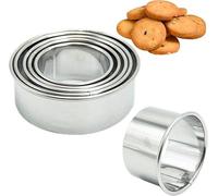 Ibenzoa® : Emporte-pièces en acier inoxydable, lot de 5 – Anneaux ronds pour biscuits, pâte, gâteaux, beignets et crêpes