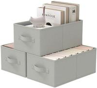 Ibenzoa® - Ensemble de 3 boîtes de rangement cubiques, dimensions 41 x 25 x 16,5 cm – Boîtes de rangement pour vêtements, robustes et dotées de poignées renforcées, idéales pour optimiser l'espace dan