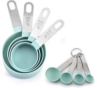 Ibenzoa® : ensemble de 8 cuillères-mesures en acier inoxydable (RVS), finition mate, lavables au lave-vaisselle, design ergonomique pour une mesure précise lors de la pâtisserie et de la cuisine