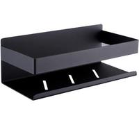 Ibenzoa® : Étagère de douche en acier inoxydable SUS304, finition noir mat – Fixation murale sans perçage, idéale pour les murs carrelés, étanche et facile à nettoyer, pour ranger vos produits de douc
