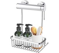 Ibenzoa® Étagère de douche gain de place, à suspendre – sans perçage, étagère multifonctionnelle en acier inoxydable, dimensions 36 x 30 x 12 cm (panier de douche 30 x 10 cm)