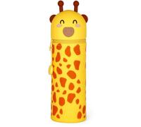 Ibenzoa® Étui à crayons et organisateur de bureau 2-en-1 en silicone, design animalier mignon, hauteur 18,5 cm, diamètre 6,3 cm, capacité pour jusqu'à 15 stylos