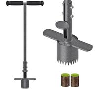 Ibenzoa® Extracteur de plantes et de gazon, 80 cm – Manche en forme de T, poignée en caoutchouc, pédales antidérapantes des deux côtés, profondeur de 8 cm / diamètre 8 cm, semelle en acier inoxydable