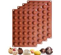 Ibenzoa® Flexibles : Lot de 4 moules en silicone réutilisables – chaque moule contient 35 cavités demi-sphériques, dimensions 29,2 x 17 cm, adaptés au contact alimentaire et sans BPA