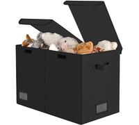 Ibenzoa® Grande boîte de rangement pour jouets pour chambre d'enfant – 62,5 x 32,5 x 39,5 cm, tissu non déformant et panneaux renforcés, couvercle avec fermeture velcro, poignées intégrées, sûr et dur