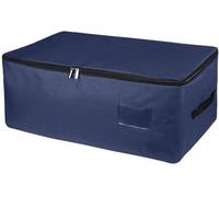 Ibenzoa® Grande pochette de rangement sous le lit, couleur bleu foncé, 49 litres (56 x 35 x 25 cm), en polyester Oxford 600D, pliable avec des poignées, une fenêtre transparente et une fermeture éclai