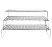 Ibenzoa® : grille de refroidissement en acier inoxydable, empilable en 3 niveaux, idéale pour les gâteaux et les pâtisseries. Gain de place, lavable au lave-vaisselle. Dimensions : de 38,2 x 25,4 x 7,