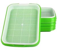 Ibenzoa® Kit complet de 6 boîtes de germination pour hydroponie – Boîtes de germination sans BPA, lavables au lave-vaisselle, avec 24 feuilles de papier de culture, dimensions : 33,7 x 24,5 x 4,2 cm /