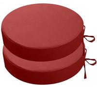 Ibenzoa® : Lot de 2 coussins ronds pour chaises bistrot – imperméables et résistants aux UV, 7 cm d'épaisseur de mousse à mémoire de forme, housse amovible avec fermeture éclair invisible