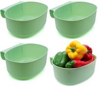 Ibenzoa® Lot de 4 organisateurs suspendus, vert – Boîtes de rangement et de collecte des déchets en polypropylène, dimensions 21 × 18 × 9 cm, avec clip pour portes/tiroirs jusqu'à 2 cm d'épaisseur