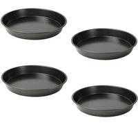 Ibenzoa® : Lot de 4 plaques rondes pour pizza, diamètre 27,5 cm – Acier inoxydable, revêtement antiadhésif, empilables et compatibles avec le lave-vaisselle, résistantes à la chaleur jusqu'à 230°C, id