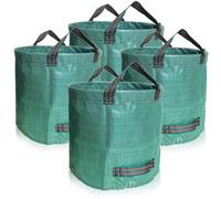 Ibenzoa® – Lot de 4 sacs de jardin – 4 x 500 litres, PP 150 g/m², 80 x 100 cm, robustes et résistants à l'eau, 4 poignées de transport, ouverture renforcée en forme d'anneau, pliables pour les déchets