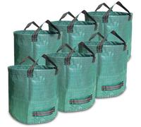 Ibenzoa® : Lot de 6 sacs pour déchets de jardin, 500 L, 80 x 100 cm, 150 g/m² en PP, résistants à la déchirure et imperméables, avec 4 poignées de transport, idéaux pour les feuilles, les déchets de t