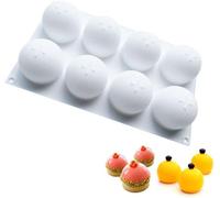 Ibenzoa® Moule en silicone pour gâteaux, dimensions 27 x 19 cm, Ø 2,1 inch – 8 cavités demi-sphériques, sans BPA, adapté au contact alimentaire, de -20°C à 220°C, idéal pour le chocolat, les gâteaux, 
