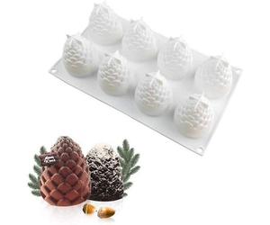 Ibenzoa® Mousse de silicone en forme de cône – Moule 3D pour chocolat, fondant, gelée, confiseries, savon et glaçons, couleur blanche