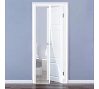 Ibenzoa® Moustiquaire magnétique 100 x 220 cm, blanche – se ferme automatiquement, rideau de porte sans perçage, filet robuste pour balcons, terrasses et portes coulissantes