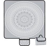 Ibenzoa® - Nappe de pique-nique 200 x 200 cm – imperméable et anti-sable, pliable avec poignée de transport, compacte (32 x 22 cm), légère (1 kg), pour 4 à 6 personnes