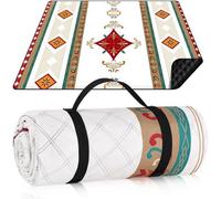 Ibenzoa® : Nappe de pique-nique imperméable, extra-large, 200 x 200 cm – Tissu en coton Akupunktur de 80 g, doublure Oxford, idéale pour la plage, le camping, pour 6 à 8 personnes