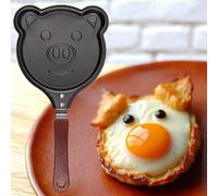 Ibenzoa® Poêle compacte de 12 cm avec revêtement antiadhésif – Design cochon, idéale pour les petites portions et les œufs au plat, compatible avec tous les types de plaques de cuisson, y compris l'in