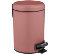 Ibenzoa® Poubelle 3 litres – en acier émaillé, couleur rose vieilli, avec insert en plastique amovible, dimensions 17 x 25 x 22,5 cm, pour salle de bain et toilettes invités