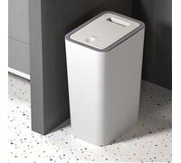 Ibenzoa® Poubelle moderne et étanche de 9 litres avec couvercle à ouverture automatique, compacte en PP, dimensions : 32,5 x 22 x 15,5 cm, idéale pour la salle de bain, la cuisine, la chambre, le bure