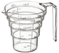 Ibenzoa® – Récipient gradué de 200 ml – 4 niveaux de mesure, plastique robuste, compact (12,5 x 8,7 x 8,5 cm), léger (0,06 kg) – gain de place et précision