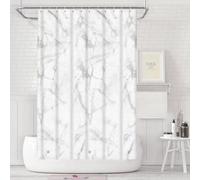 Ibenzoa® : Rideau de douche hydrofuge, 180 x 180 cm, avec 12 anneaux et ventouses intégrées – design élégant, anti-moisissures, facile d'entretien
