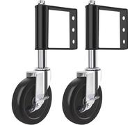 Ibenzoa® Roulettes pivotantes robustes pour charges lourdes, lot de 2 – 200 kg par roulette, pivotement à 360°, ressort réglable, roue en caoutchouc et structure en métal, frein de stationnement latér