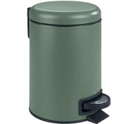 Ibenzoa® Seau de tri 3 L – acier peint en vert foncé, dimensions 17 x 25 x 22,5 cm, avec insert en polypropylène amovible et pédale hygiénique