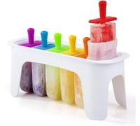Ibenzoa® – Set de 12 moules en silicone pour glaçons en forme d'arc-en-ciel – 6 glaçons par moule, 8,9 x 5,6 x 2 cm (93,6 g), incluant 6 bâtonnets réutilisables, sans BPA