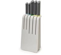 Ibenzoa® : set de 5 couteaux de cuisine en acier inoxydable – couteau à éplucher (8,9 cm), couteau Santoku (12,7 cm), couteau de chef (15,2 cm), couteau à découper et à pain (20,3 cm), bloc à couteaux