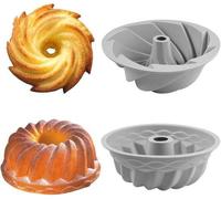 Ibenzoa® Set de mini moules à cake en silicone, 2x Ø16 cm – adaptés au contact alimentaire, sans BPA, antiadhésifs, résistants de -40 à 230 °C, pour gâteaux, pains et desserts