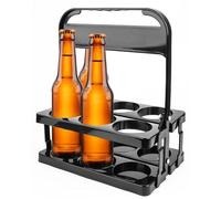 Ibenzoa® : Support pliable pour bouteilles, capacité de 6 bouteilles, en polypropylène. Dimensions : 24 x 15,5 x 29,5 cm. Adapté aux bouteilles d'un diamètre maximal de 6,7 cm. Pliable avec poignée de