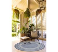 Ibenzoa® Tapis d'extérieur rond résistant aux intempéries pour terrasse et balcon, 140 cm